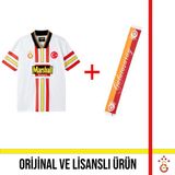 Galatasaray Lisanslı 1998-1999 Beyaz Retro Forma ve El Yazılı Şal Atkı E251568 - 2XL - Beyaz - Kırmızı