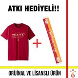 Galatasaray Lisanslı 2026 Şampiyonluk Dejavu Kırmızı T-Shirt ve El Yazılı Atkı