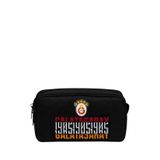 Galatasaray Lisanslı Çift Bölmeli Kalemlik - Siyah Üzeri Yazı Baskılı Su Itici Özellikli Kalem Kutusu