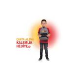 Galatasaray Lisanslı Gri Okul Çantası Yanında Çift Gözlü Kalemlik Hediyeli