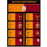 Galatasaray Lisanslı Haftalık Ders Programı ve Okul Etiketi Seti - 12'li Taraftar Okul Seti - Sarı - Kırmızı