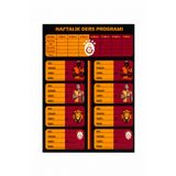 Galatasaray Lisanslı Haftalık Ders Programı ve Okul Etiketi Seti - 12'li Taraftar Okul Seti