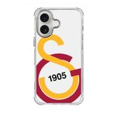 Galatasaray LİSANSLI IPHONE 16 BÜYÜK LOGO SARI KIRMIZI ŞEFFAF TELEFON KILIFI "DEKOMUS CEP DEFTERİ HE