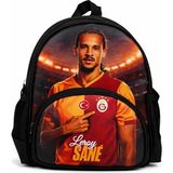 Galatasaray Lisanslı Leroy Sane Baskılı Anaokulu Çantası - Kreş ve Okul Öncesi Sırt Çantası - Sarı - Kırmızı - Siyah