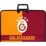 Galatasaray Lisanslı Parçalı Amblem Baskılı Proje Çantası - Askılı Fermuarlı Resim Çantası 35X50 cm - Sarı - Kırmızı