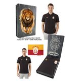Galatasaray Lisanslı Polo Yaka Siyah 5 YILDIZ Antrenman T-Shirt BAYRAK ve UV KUTU HEDİYE