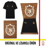 Galatasaray Lisanslı Puma Logo ve Armalı Siyah 26 Şampiyonluk Ahşap Kutulu T-Shirt 78290711