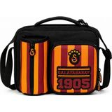 Galatasaray Lisanslı Sarı Kırmızı Beslenme Çantası - 3 Bölmeli Suni Deri Detaylı Okul Çantası - Sarı - Kırmızı