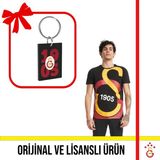 Galatasaray Lisanslı Siyah Büyük Logolu T-Shirt ve Sarı Kırmızı Logolu Anahtarlık