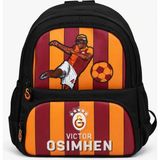 Galatasaray Lisanslı Victor Osimhen Baskılı Anaokulu Çantası - Sarı Kırmızı 2 Bölmeli Sırt Çantası - Sarı - Kırmızı - Siyah