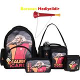 Galatasaray Mauro Icardi Galatasaray Lisanslı 5'li Okul Seti (Sırt Çantası + Beslenme Çantası + Kalemlik + Matara + Yemek Kabı) – Borazan Hediyeli