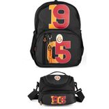 Galatasaray Official Lisanslı Suni Deri 1905 Logolu Okul Sırt Çantası+Beslenme Çantası