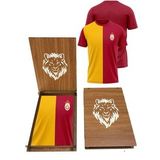Galatasaray Orijinal 5 Yıldız Parçalı Forma T-Shırt Ahşap Kutu Hediyeli