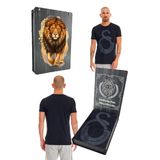 Galatasaray Orijinal Ata İmza T-Shirt Siyah Kişiye Özel Tasarım Aslan Baskılı Ahşap K