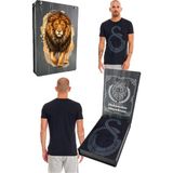 Galatasaray Orijinal Ata Imza T-Shirt Siyah Kişiye Özel Tasarım Aslan Baskılı Ahşap Kutulu