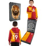Galatasaray Orijinal İsme Özel Metin Oktay Kapüşonlu Çocuk Sweat Hediyelik Ahşap Kutul