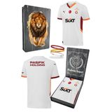Galatasaray Orijinal Lisanslı 2024/25 5 Yıldızlı Beyaz Deplasman Forma Spor Bileklik Set