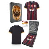 Galatasaray Orijinal Lisanslı 2024/25 Alternatif Siyah Taraftar Forma Spor Bileklik Set Ahşap Kutu