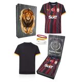 Galatasaray Orijinal Lisanslı 2024/25 Alternatif Siyah Taraftar Forma Spor Bileklik Set Hediyelik Ahşap Kutulu