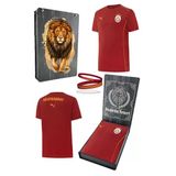 Galatasaray Orijinal Lisanslı 2024/25 Kırmızı Antrenman T-Shirt + Bileklik Set Hediyelik Ahşap Kutulu