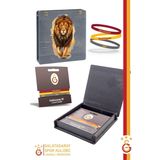 Galatasaray Orijinal Lisanslı 3'lü Silikon Çocuk Bileklik Aslan Baskılı Hediyelik Ahşap Kutulu