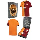 Galatasaray Orijinal Lisanslı 5 Yıldızlı 24/25 Parçalı Forma Aslan Baskılı Hediyelik Ahşap Kutulu