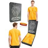 Galatasaray Orijinal Lisanslı Aslan Baskılı Sarı T-Shirt + Bileklik Set Hediyelik Ahşap Kutulu