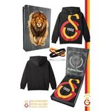 Galatasaray Orijinal Lisanslı Büyük Logo Çocuk Sweat + Bileklik Set Hediyelik Ahşap Kutulu - Kırmızı - Siyah - 7 - 8 Yaş