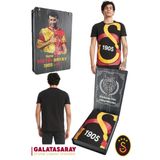 Galatasaray Orijinal Lisanslı Büyük Logolu T-Shirt Kişiye Özel Baskılı Ahşap Kutulu