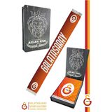 Galatasaray Orijinal Lisanslı Çift Yön Baskılı Şal Kaşkol Atkı Hediyelik Ahşap Kutulu