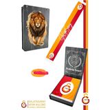 Galatasaray Orijinal Lisanslı Çift Yön Baskılı Şal Kaşkol ve Bileklik Set Atkı Aslan Bas