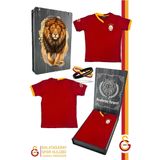 Galatasaray Orijinal Lisanslı Kırmızı Basic Çocuk T-shirt + Bileklik Set Hediyelik Ahşap