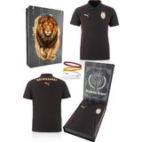 Galatasaray Orijinal Lisanslı Polo Yaka Siyah Antrenman T-Shirt + Bileklik Set Hediyelik
