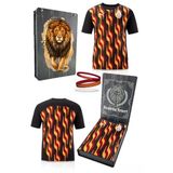 Galatasaray Orijinal Lisanslı Sıfır Yaka Siyah Antrenman T-Shirt + Bileklik Set Hediyelik Ahşap Kutulu