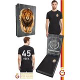 Galatasaray Orijinal Lisanslı Siyah Basic Kişiye Özel T-Shirt Hediyelik Ahşap Kutulu
