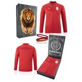 Galatasaray Orijinal Lisanslı Tam Fermuarlı Antrenman Üst Kırmızı Sweat + Silikon Bileklik Set