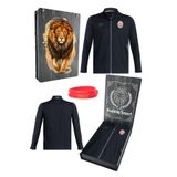 Galatasaray Orijinal Lisanslı Tam Fermuarlı Dik Yaka Siyah Antrenman Sweat + Bileklik Set Kutulu
