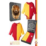 Galatasaray Orijinal Lisanslı Uzun Kol Bebek Body Zıbın Hediyelik Ahşap Kutulu