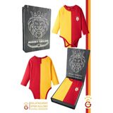 Galatasaray Orijinal Lisanslı Uzun Kol Bebek Body Zıbın Kişiye Özel Hediyelik Ahşap K