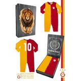 Galatasaray Orijinal Lisanslı Uzun Kol Bebek Tulum Aslan Baskılı Ahşap Kutulu - Sarı - Kırmızı - 12 - 18 Ay
