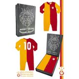Galatasaray Orijinal Lisanslı Uzun Kol Bebek Tulum Kişiye Özel Hediyelik Ahşap Kutulu