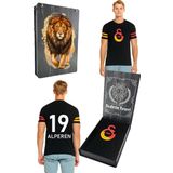 Galatasaray Orijinal Logo Baskılı Siyah Yetişkin T-Shirt İsme Özel Hediyelik Ahşap Ku