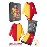 Galatasaray Orijinal Uzun Kol Bebek Body Zıbın Kişiye Özel Ahşap Kutulu