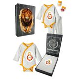 Galatasaray Orjinal Lisanslı 4'Lü Bebek Hastane Çıkışı Seti Uv Baskılı Kutu Hediyeli