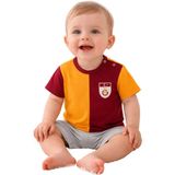 Galatasaray Orjinal Metin Oktay %100 Pamuklu Bebek T-Shirt - Sarı - Kırmızı - 9 - 12 Ay