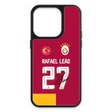 Galatasaray Rafael Leão İmzalı Parçalı Forma iPhone 15 Pro Kılıf (Cam) - Lisanslı Orijinal