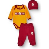 Galatasaray Unisex Body-Alt-Şapka Lisans Baskılı Çıtçıtlı Bisiklet Yaka Long Sleeve Patikli - 0 - 1 Ay - Sarı