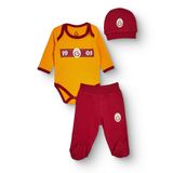 Galatasaray Unisex Body-Alt-Şapka Lisans Baskılı Çıtçıtlı Bisiklet Yaka Long Sleeve Patikli - Sarı