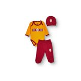 Galatasaray Unisex Body-Alt-Şapka Lisans Baskılı Çıtçıtlı Bisiklet Yaka Long Sleeve Patikli