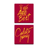 Galatasaray We Are The Best Ahşap Bardak Altlığı (2'li Set) - Lisanslı Orijinal
